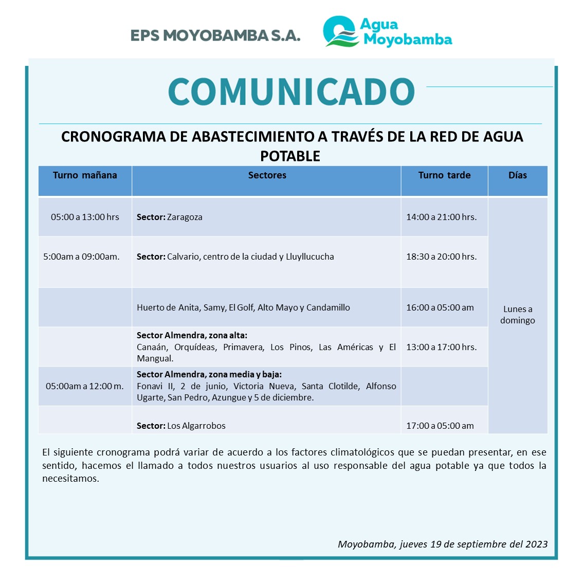 ABASTECIMIENTO DE AGUA POTABLE